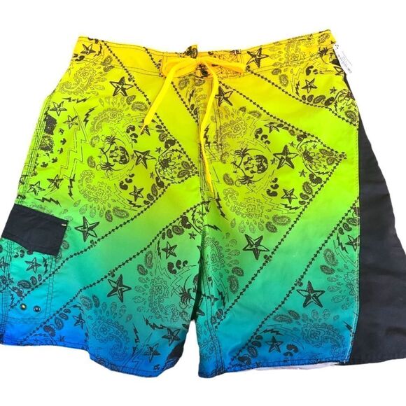 JOE BOXER Board Shorts Neon Colorful Men's Size L (38) - Picture 1 of 13
